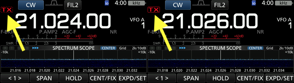 IC-7300 band edges