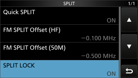 IC-7300 split lock setting