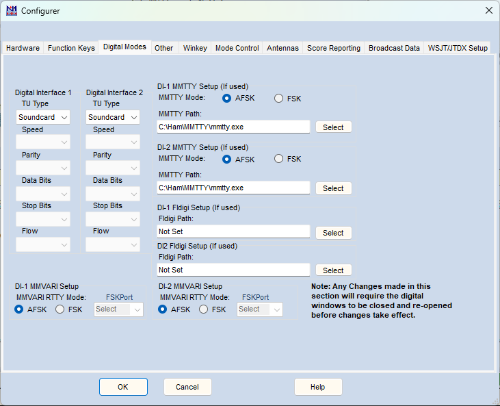 Configure Digital Modes