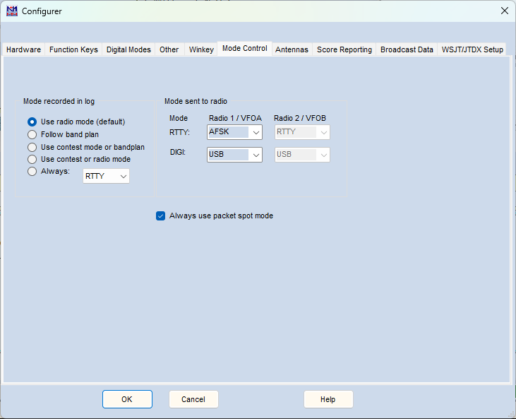 Configure Mode Control